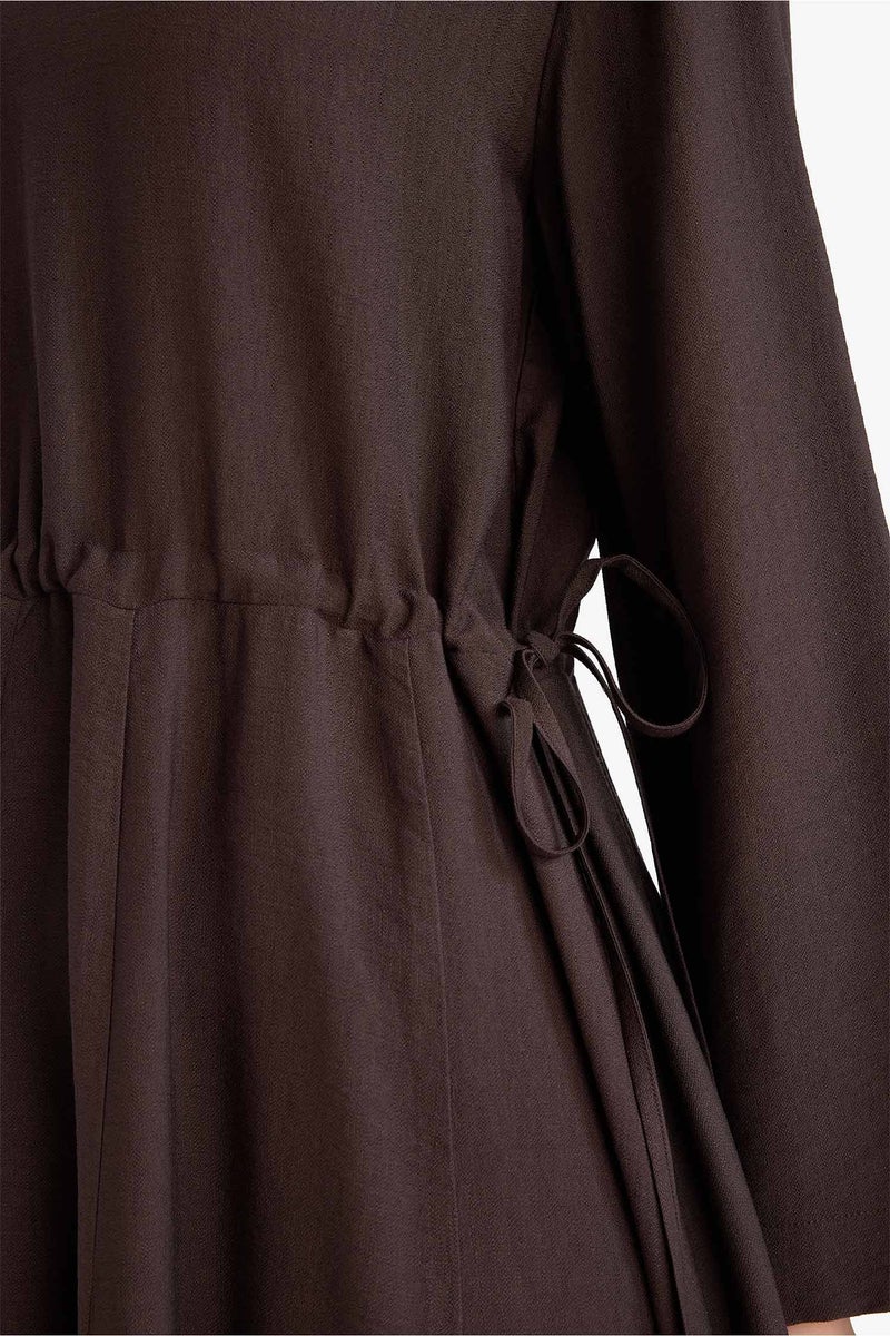 DeFacto Brown Woman Asymmetric Dress Casual - Image 4